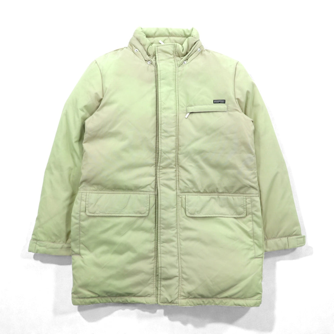 BURBERRY BLACK LABEL ホワイトグース ダウンジャケット M ファー フード着脱 BMP60-320-44 コヨーテファー ホワイトグースダウン 内側ノバチェック