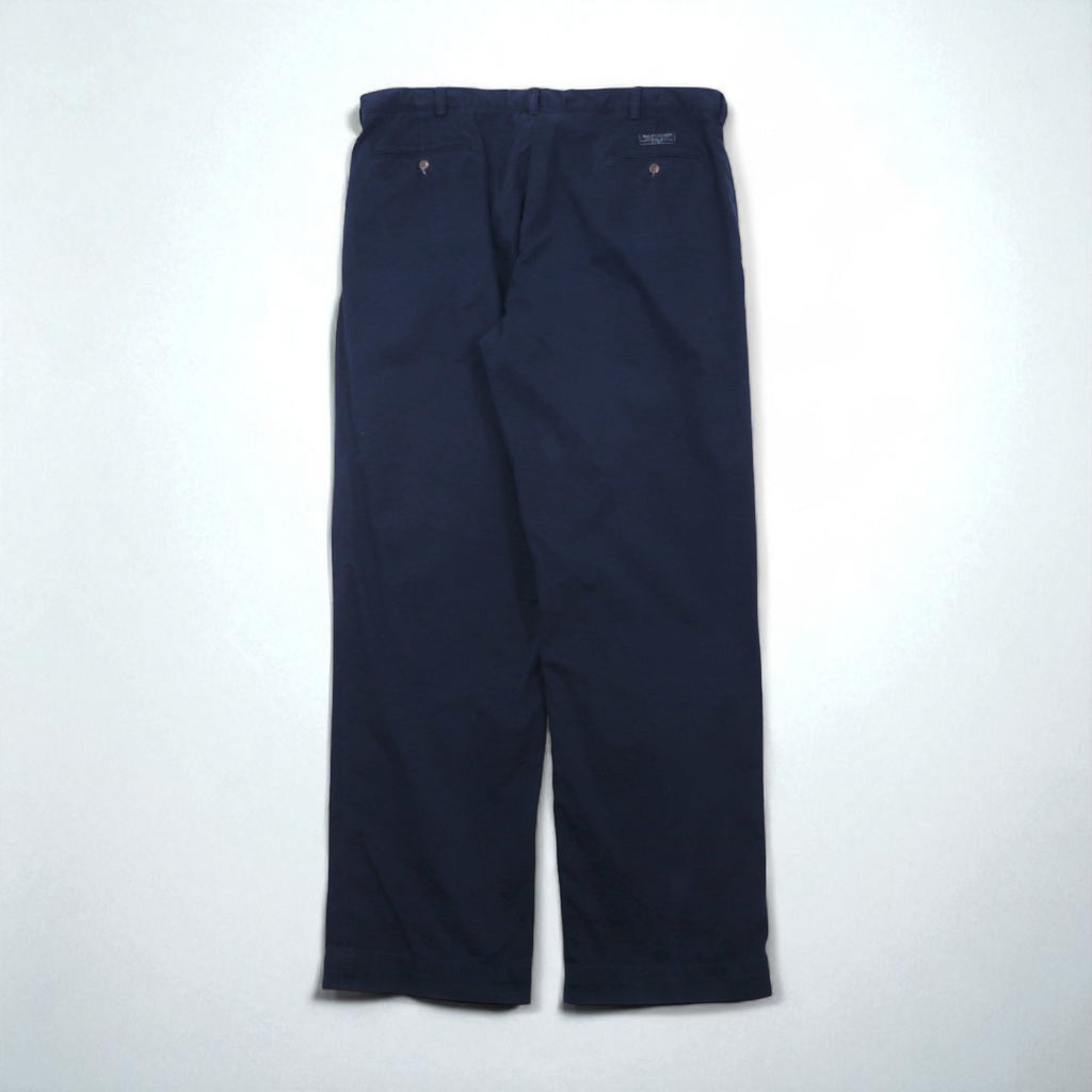 Polo Ralph Lauren 90s Polo Chino Pants, Double-Tuck Wide Leg, XL, Navy, Andrew Pant
