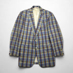70s USA Vintage Jacket Freg's 2B テーラードジャケット M ブルー マドラス チェック