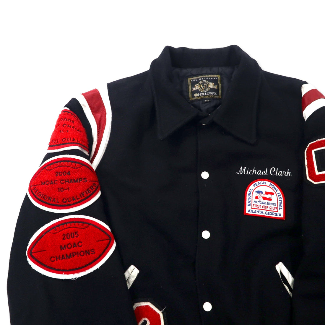 HOLLOWAY USA 90's Stadium Jumper 2XL Black Wool Quilted Liner Patch