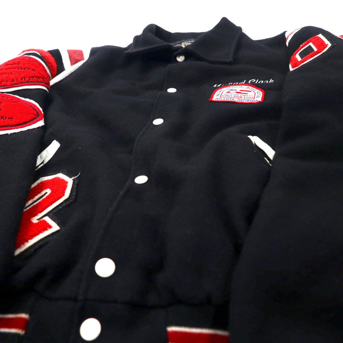 HOLLOWAY USA 90's Stadium Jumper 2XL Black Wool Quilted Liner Patch