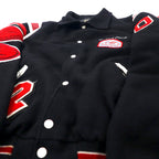 HOLLOWAY USA 90's Stadium Jumper 2XL Black Wool Quilted Liner Patch