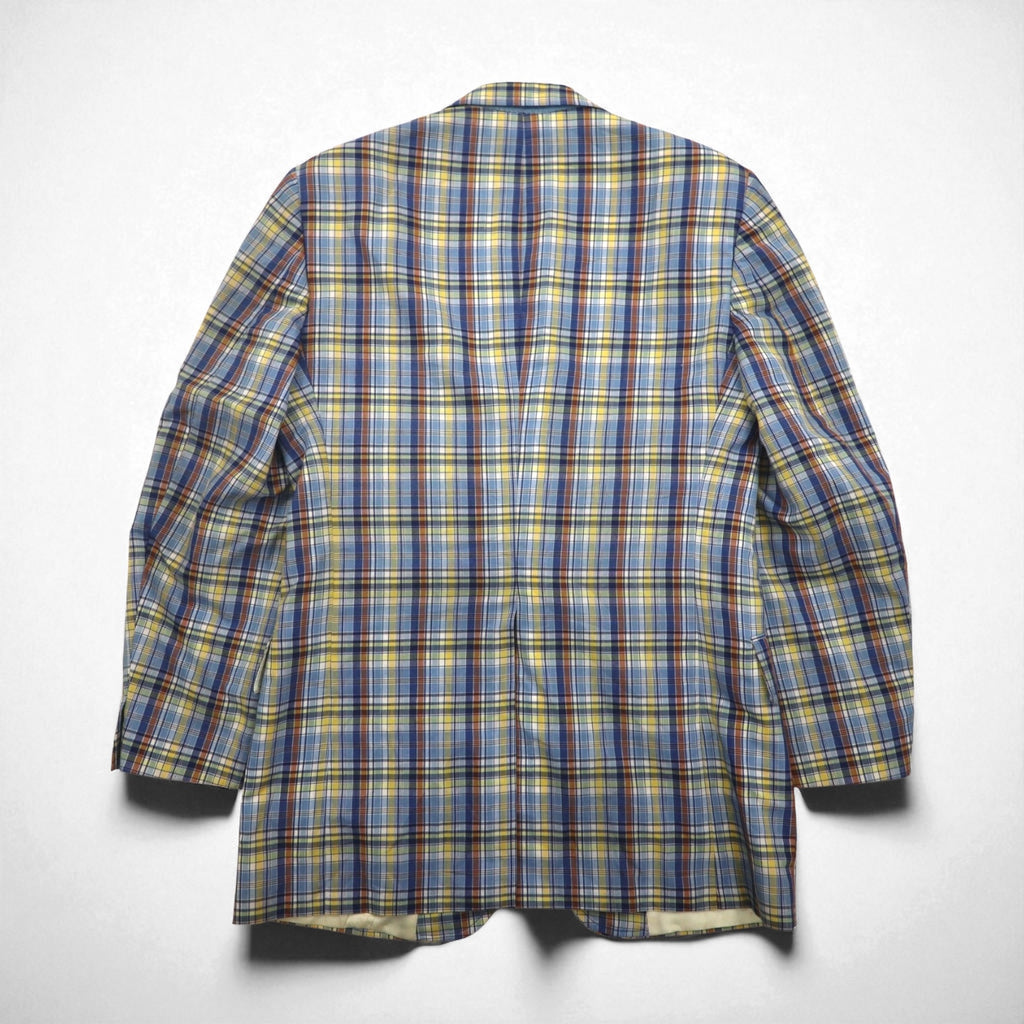 70s USA Vintage Jacket Freg's 2B テーラードジャケット M ブルー マドラス チェック