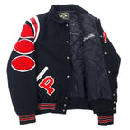 HOLLOWAY USA 90's Stadium Jumper 2XL Black Wool Quilted Liner Patch