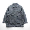 BLACK LEDER Lamb Leather Patchwork Half Coat, Size L, Black, Zip-Up