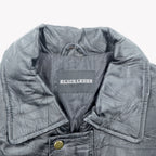 BLACK LEDER Lamb Leather Patchwork Half Coat, Size L, Black, Zip-Up