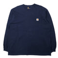 日本然リトテ-古着オンライン-carhartt ロングスリーブ Tシャツ ロンT XL ネイビー コットン ORIGINAL FIT ホンジュラス製-carhartt Long Sleeve T-Shirt Long T-XL Navy Cotton ORIGINAL FIT Honduras Made