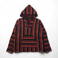 Vintage Baja Hoodie Mexican Parka メキシカンパーカー M フロントポケット マルチ ストライプ
