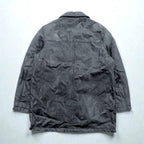 BLACK LEDER Lamb Leather Patchwork Half Coat, Size L, Black, Zip-Up