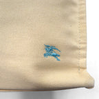 BURBERRY BLUE LABEL Leather Handle Canvas Tote Bag Cream Cowhide Leather Made in Japan