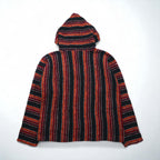 Vintage Baja Hoodie Mexican Parka メキシカンパーカー M フロントポケット マルチ ストライプ