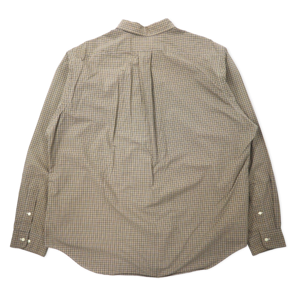 Ralph Lauren ウィンドペンチェック ボタンダウンシャツ XXL カーキ コットン CLASSIC FIT スモールポニー刺繍