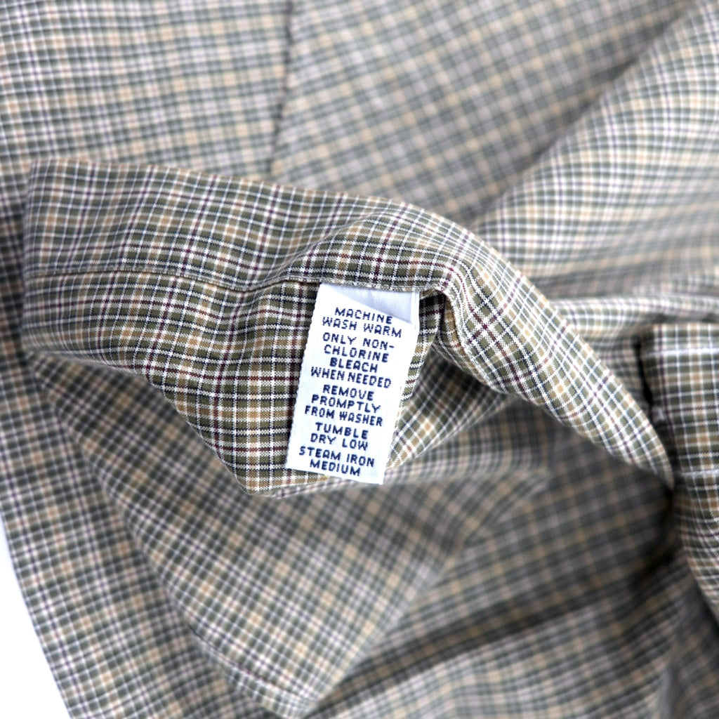 Ralph Lauren ウィンドペンチェック ボタンダウンシャツ XXL カーキ コットン CLASSIC FIT スモールポニー刺繍