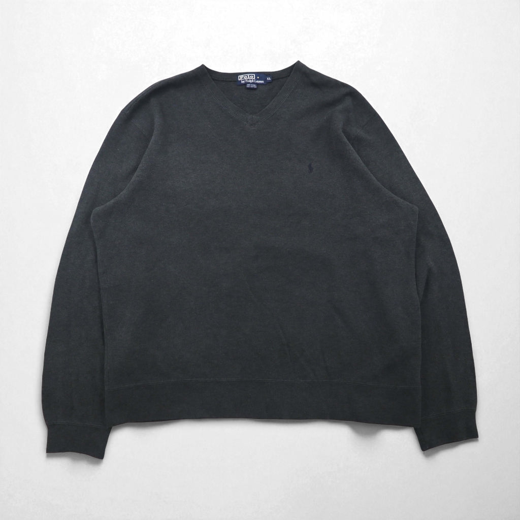 Polo Ralph Lauren 90s V-neck sweatshirt, size XL, gray cotton