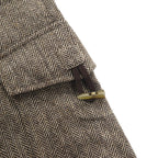 POLO JEANS COMPANY RALPH LAUREN 90年代 ワイド クロップド ツイード パンツ トラウザーズ M ブラウン ウール ヘリンボーン CITY TWEED 未使用品