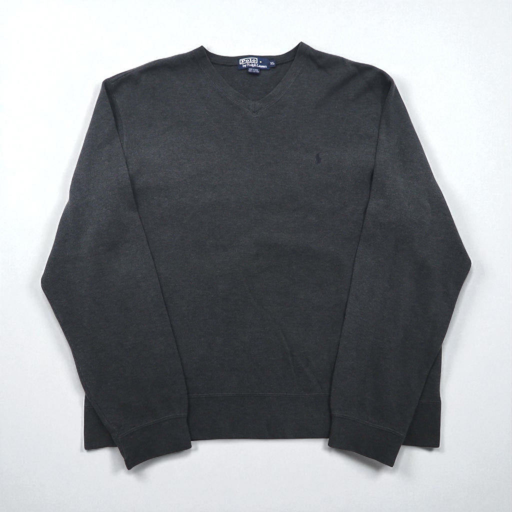 Polo Ralph Lauren 90s V-neck sweatshirt, size XL, gray cotton