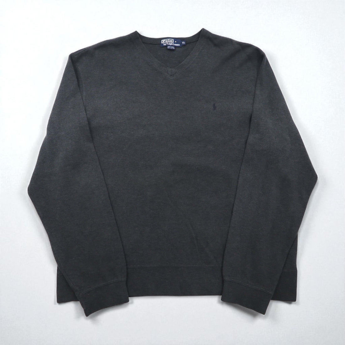 Polo Ralph Lauren 90s V-neck sweatshirt, size XL, gray cotton