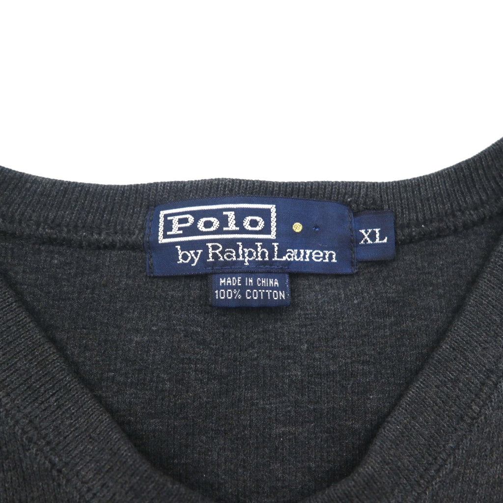 Polo Ralph Lauren 90s V-neck sweatshirt, size XL, gray cotton