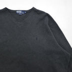 Polo Ralph Lauren 90s V-neck sweatshirt, size XL, gray cotton