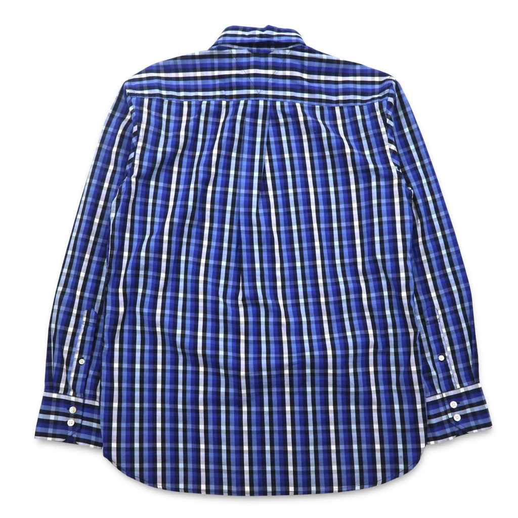 TOMMY HILFIGER Button-down Shirt, Medium, Blue, Check, Cotton, Big Size