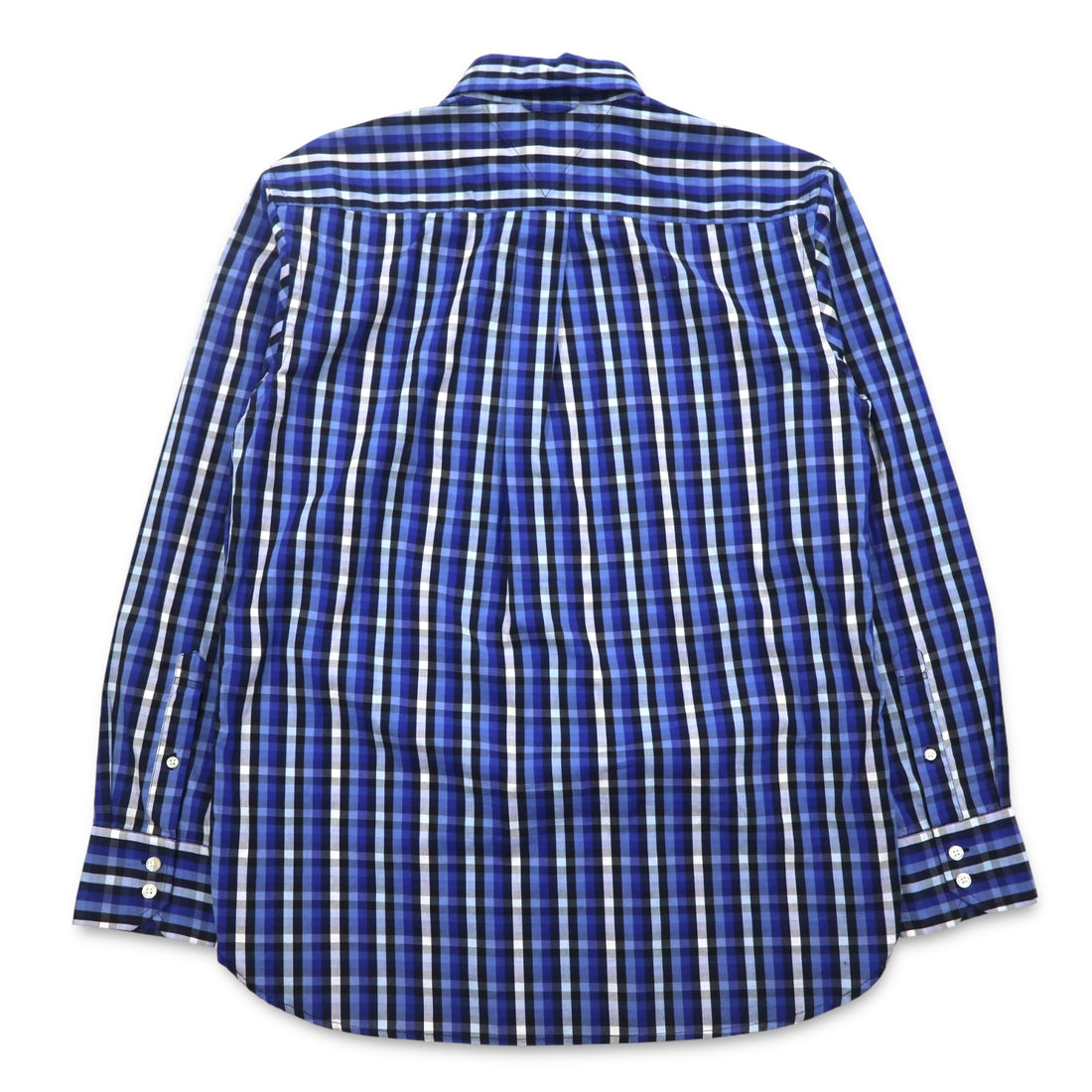 TOMMY HILFIGER Button-down Shirt, Medium, Blue, Check, Cotton, Big Size