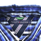 TOMMY HILFIGER Button-down Shirt, Medium, Blue, Check, Cotton, Big Size