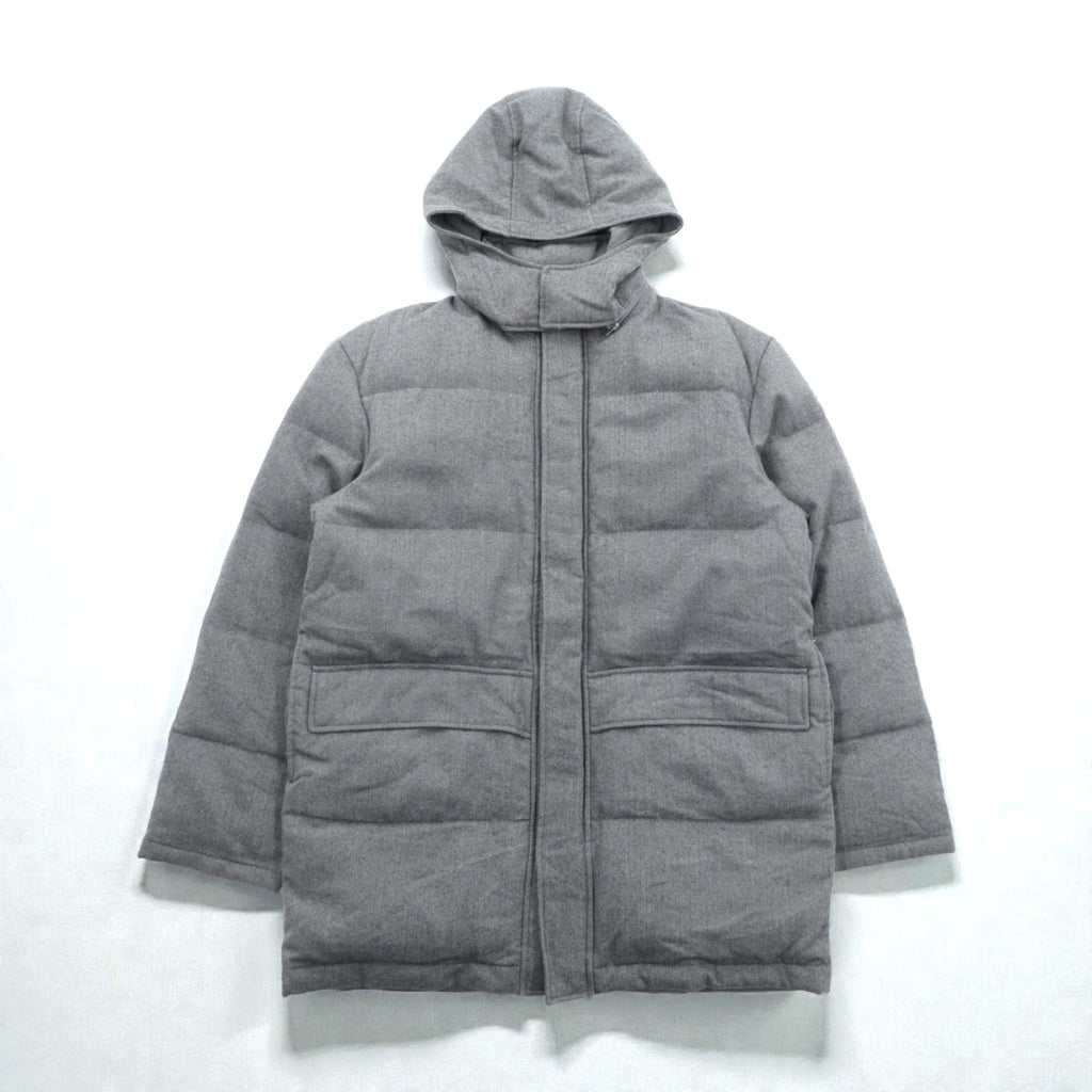 Paul Smith COLLECTION Made in Japan Wool Down Jacket L Gray Herringbone Removable Hood