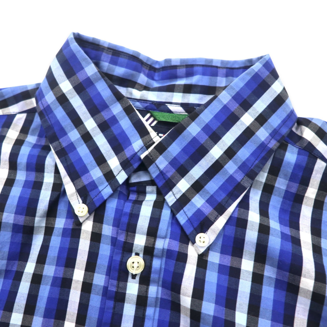 TOMMY HILFIGER Button-down Shirt, Medium, Blue, Check, Cotton, Big Size