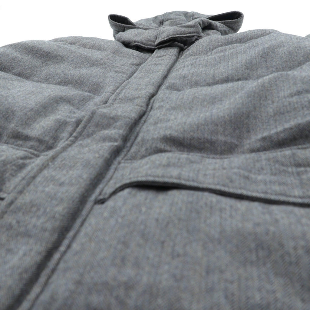 Paul Smith COLLECTION Made in Japan Wool Down Jacket L Gray Herringbone Removable Hood