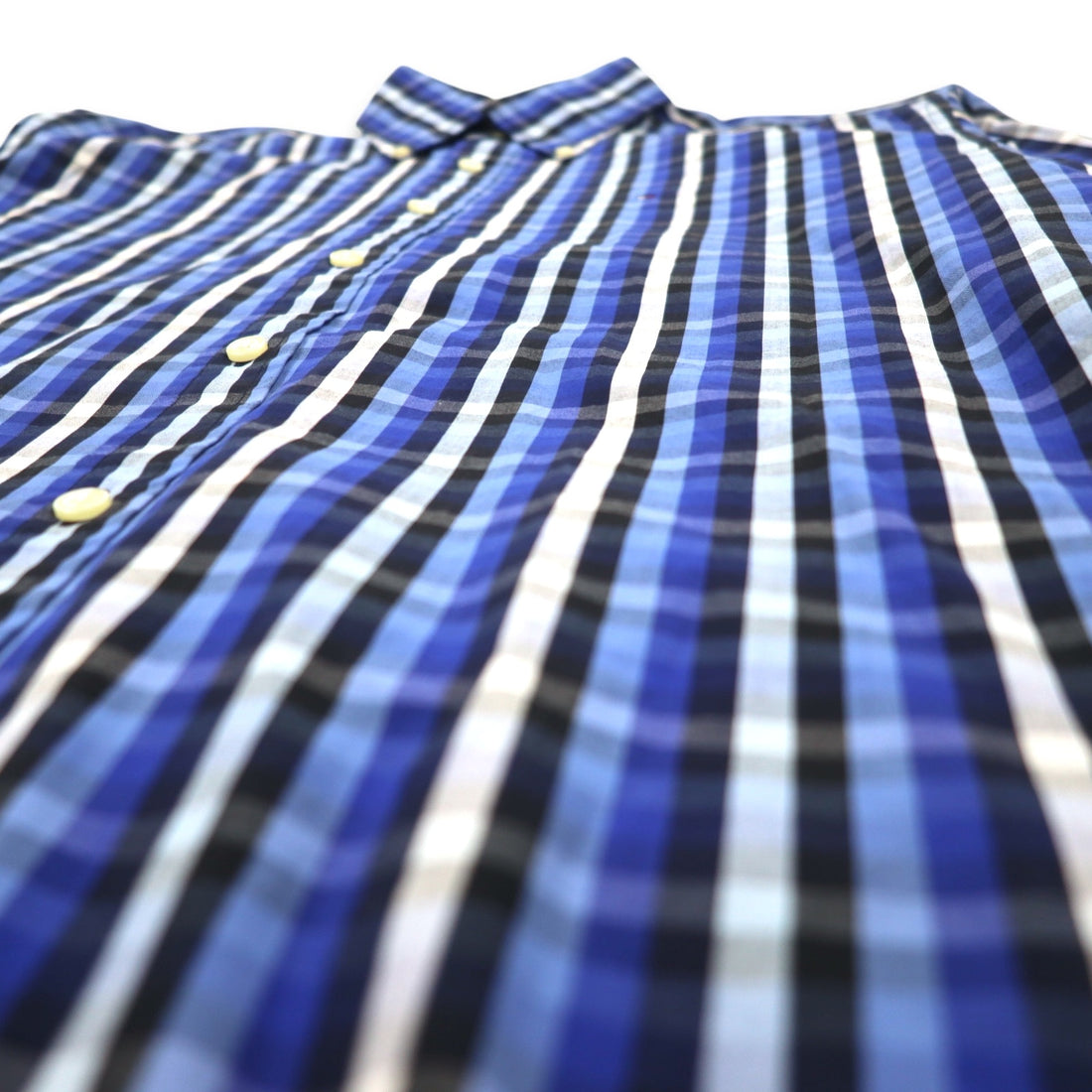 TOMMY HILFIGER Button-down Shirt, Medium, Blue, Check, Cotton, Big Size