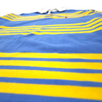 Polo by Ralph Lauren USA made striped rugby shirt L size blue yellow cotton small pony embroidery