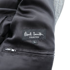 Paul Smith COLLECTION Made in Japan Wool Down Jacket L Gray Herringbone Removable Hood