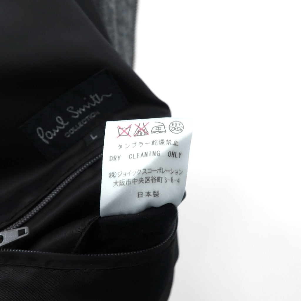 Paul Smith COLLECTION Made in Japan Wool Down Jacket L Gray Herringbone Removable Hood