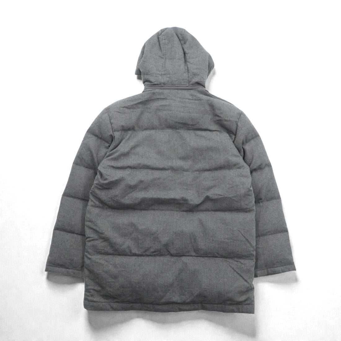 Paul Smith COLLECTION Made in Japan Wool Down Jacket L Gray Herringbone Removable Hood