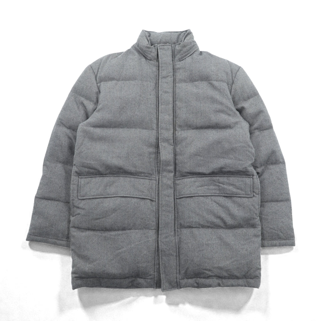 Paul Smith COLLECTION Made in Japan Wool Down Jacket L Gray Herringbone Removable Hood