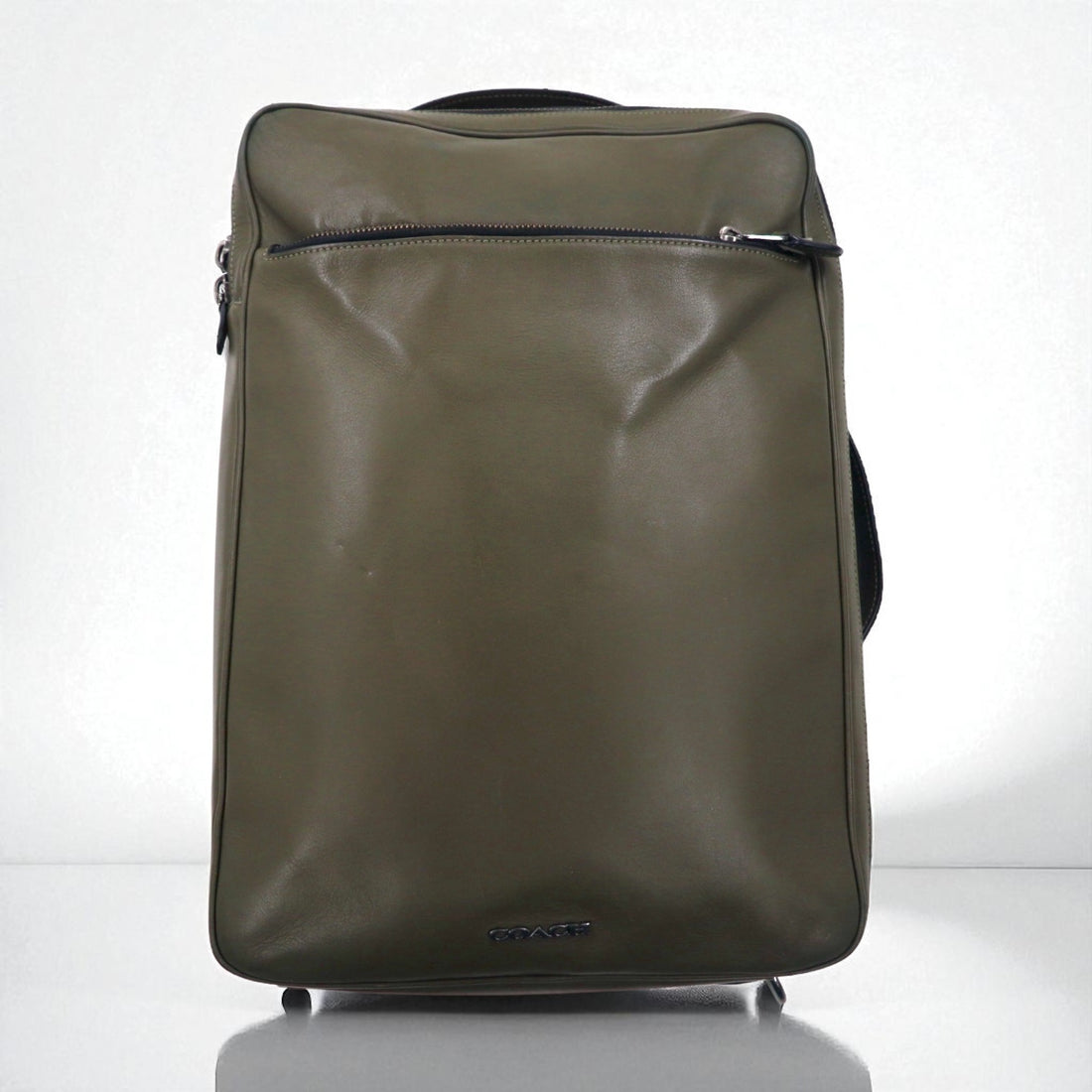 COACH Graham Convertible 3WAY Backpack Briefcase Khaki Smooth Calf Leather C6877