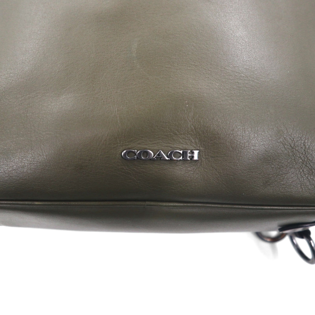 COACH Graham Convertible 3WAY Backpack Briefcase Khaki Smooth Calf Leather C6877