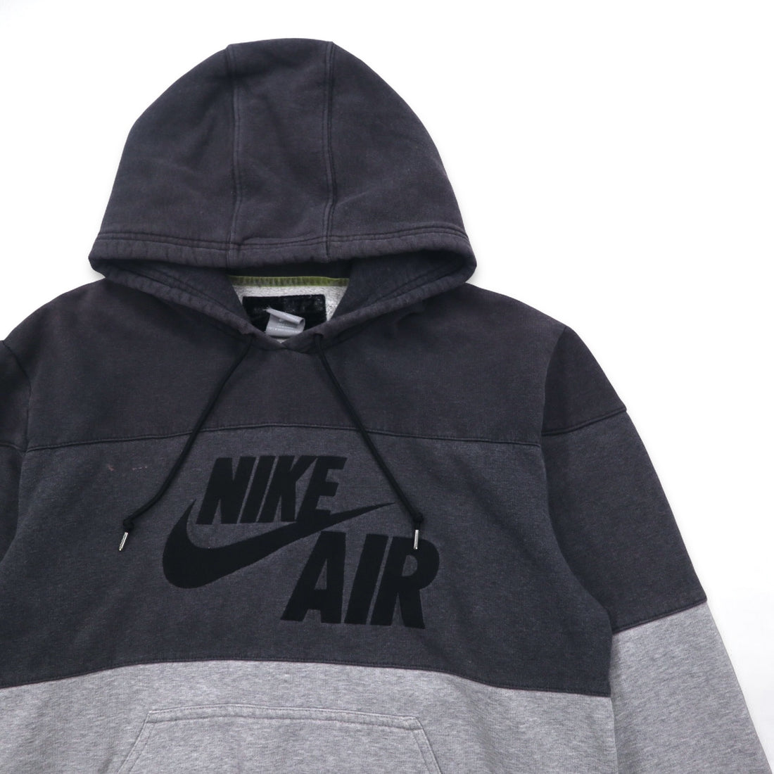 NIKE AIR '72 Swoosh Logo Embroidered Pullover Hoodie M Grey Cotton