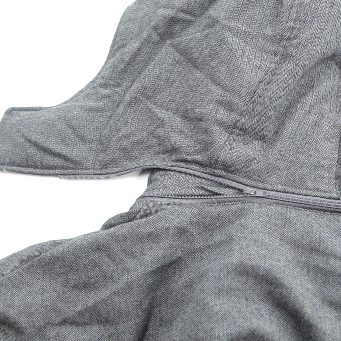 Paul Smith COLLECTION Made in Japan Wool Down Jacket L Gray Herringbone Removable Hood