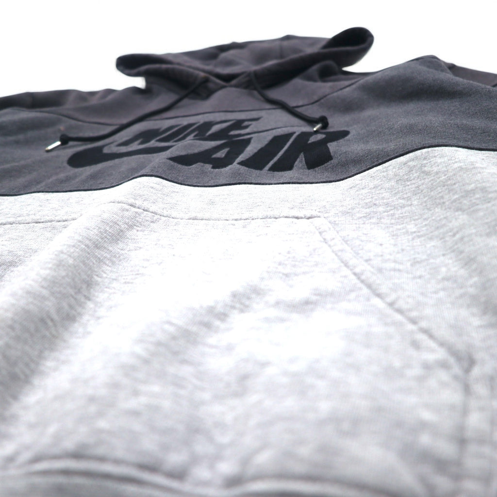 NIKE AIR '72 Swoosh Logo Embroidered Pullover Hoodie M Grey Cotton