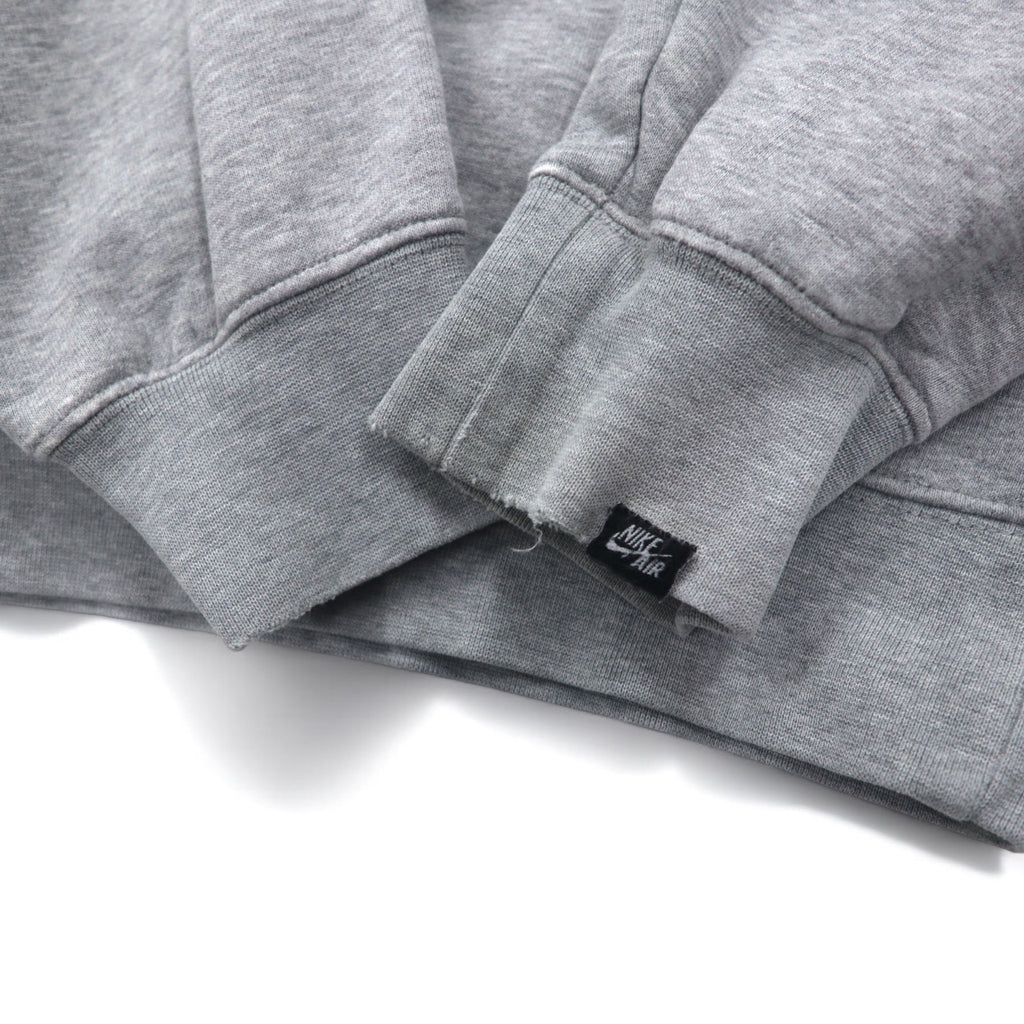 NIKE AIR '72 Swoosh Logo Embroidered Pullover Hoodie M Grey Cotton
