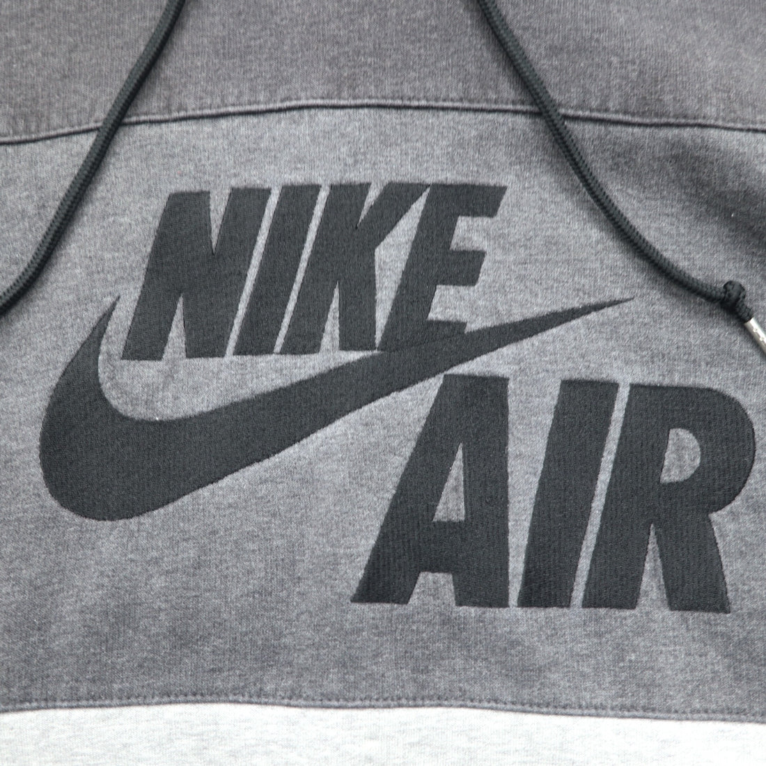 NIKE AIR '72 Swoosh Logo Embroidered Pullover Hoodie M Grey Cotton