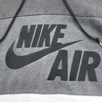 NIKE AIR '72 Swoosh Logo Embroidered Pullover Hoodie M Grey Cotton