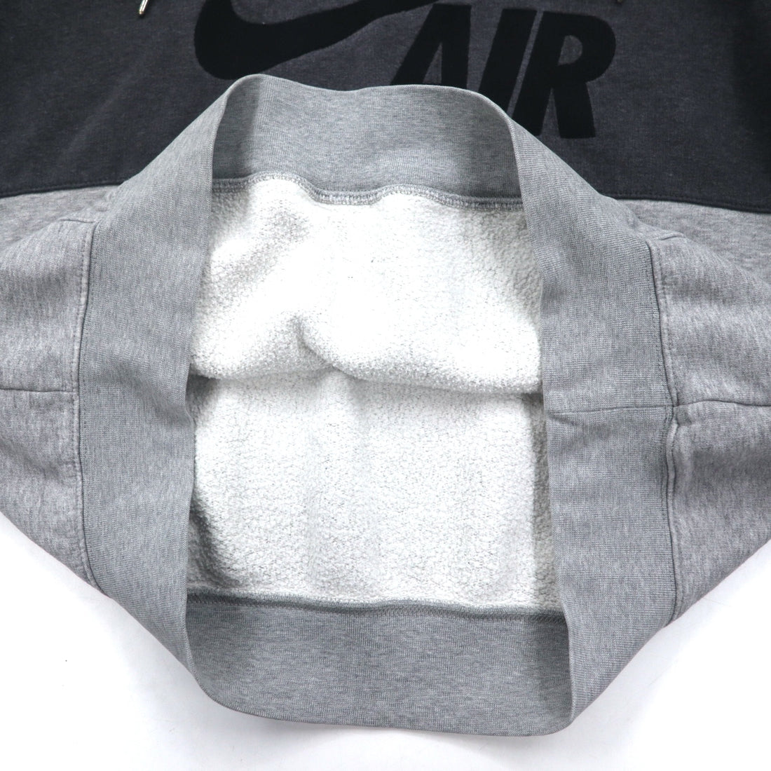 NIKE AIR '72 Swoosh Logo Embroidered Pullover Hoodie M Grey Cotton
