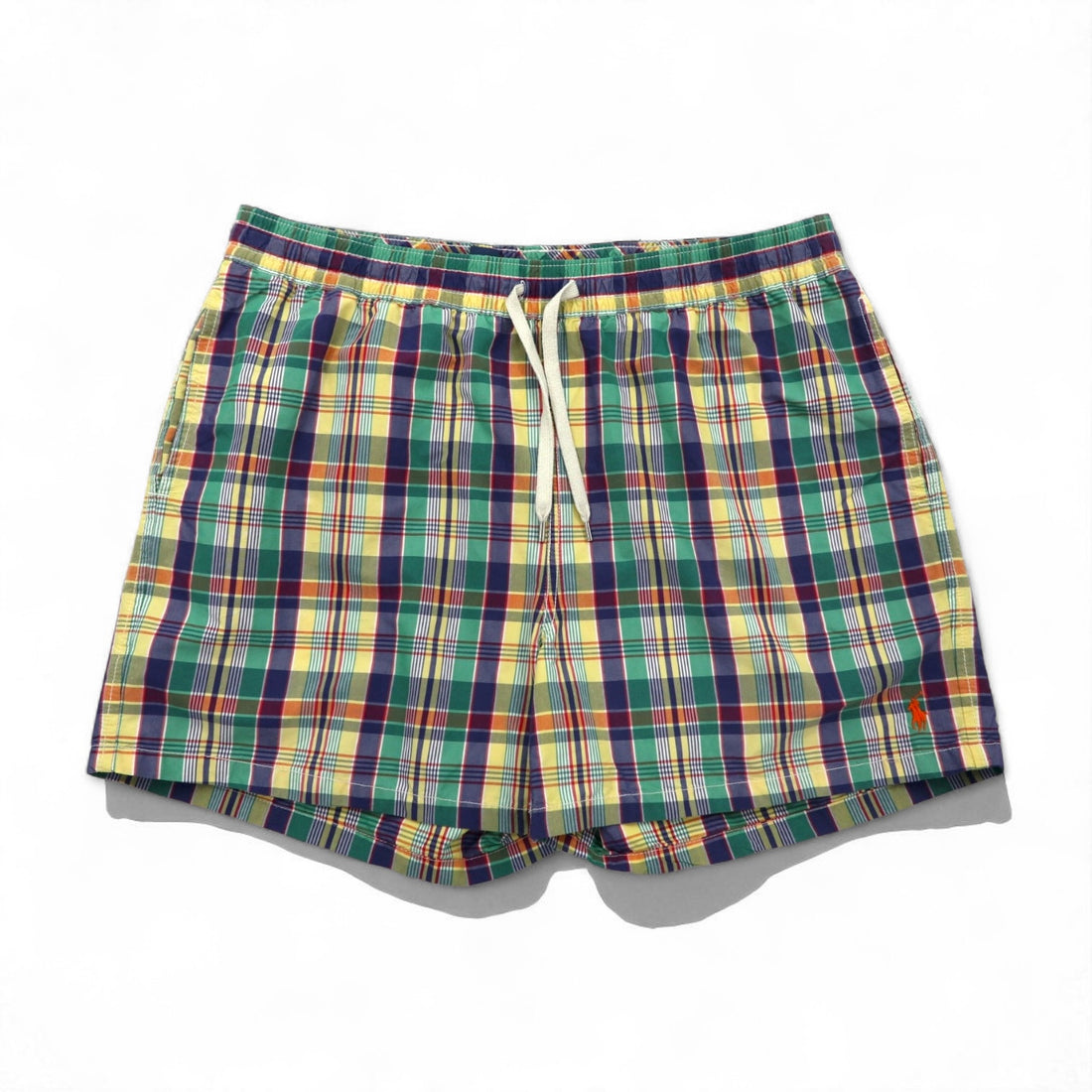 Polo by Ralph Lauren 90s amphibious madras check shorts, XL, multicolor, cotton, nylon, small pony embroidery
