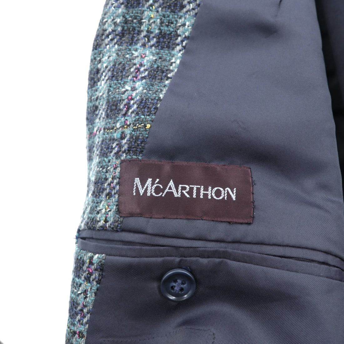 McARTHON 90s Japan Vintage Blazer ネップ ツイード 2B テーラードジャケット ブレザー M ウール チェック 日本製