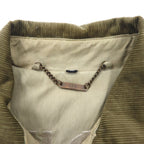 90s LUC SAINT ALBAN Hunting Jacket Coverall L Beige Corduroy Collar Elbow Patch