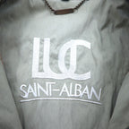 90s LUC SAINT ALBAN Hunting Jacket Coverall L Beige Corduroy Collar Elbow Patch