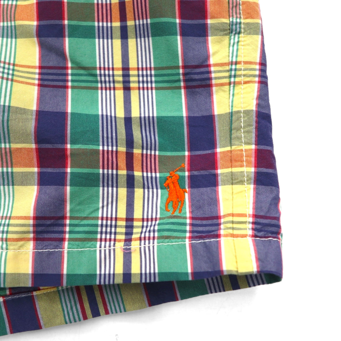 Polo by Ralph Lauren 90s amphibious madras check shorts, XL, multicolor, cotton, nylon, small pony embroidery