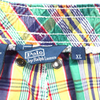 Polo by Ralph Lauren 90s amphibious madras check shorts, XL, multicolor, cotton, nylon, small pony embroidery